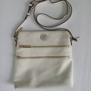Anne Klein cream colored faux leather crossbody bag
